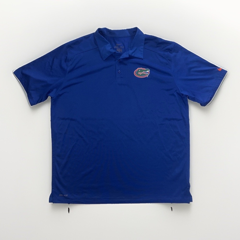 Nike Dri-FIT Florida Gators Polo Shirt Mens XL Short Sleeve Performance Blue